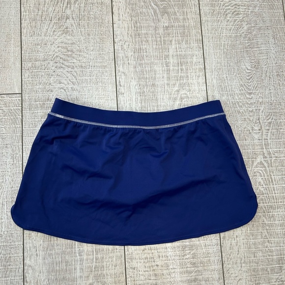 Lands' End Blue Skater Mini Skirt High-Low - Picture 2 of 4